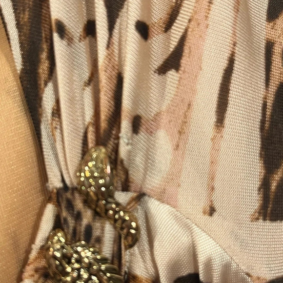 💎 Roberto Cavalli Class Midi Leopard & Floral Print Dress 48/14 large/xl EUC - Picture 4 of 15
